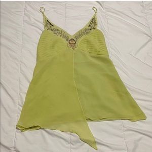 En Français Green Flowy Tank Top